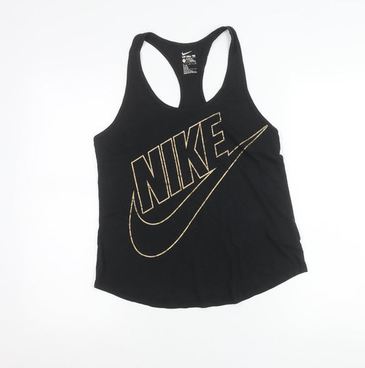 Nike Women’s Black Racerback Tank Top L Logo Sportswear