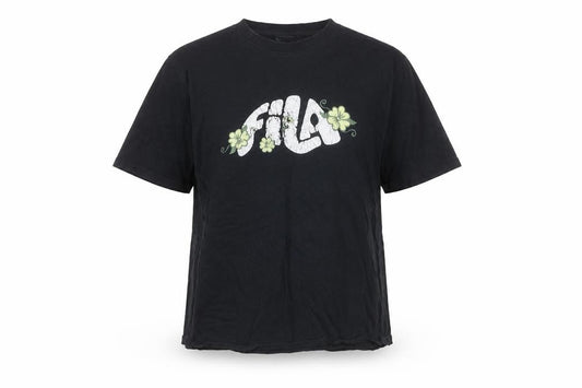 Womens UK Size M FILA Black 100% Cotton T-Shirt