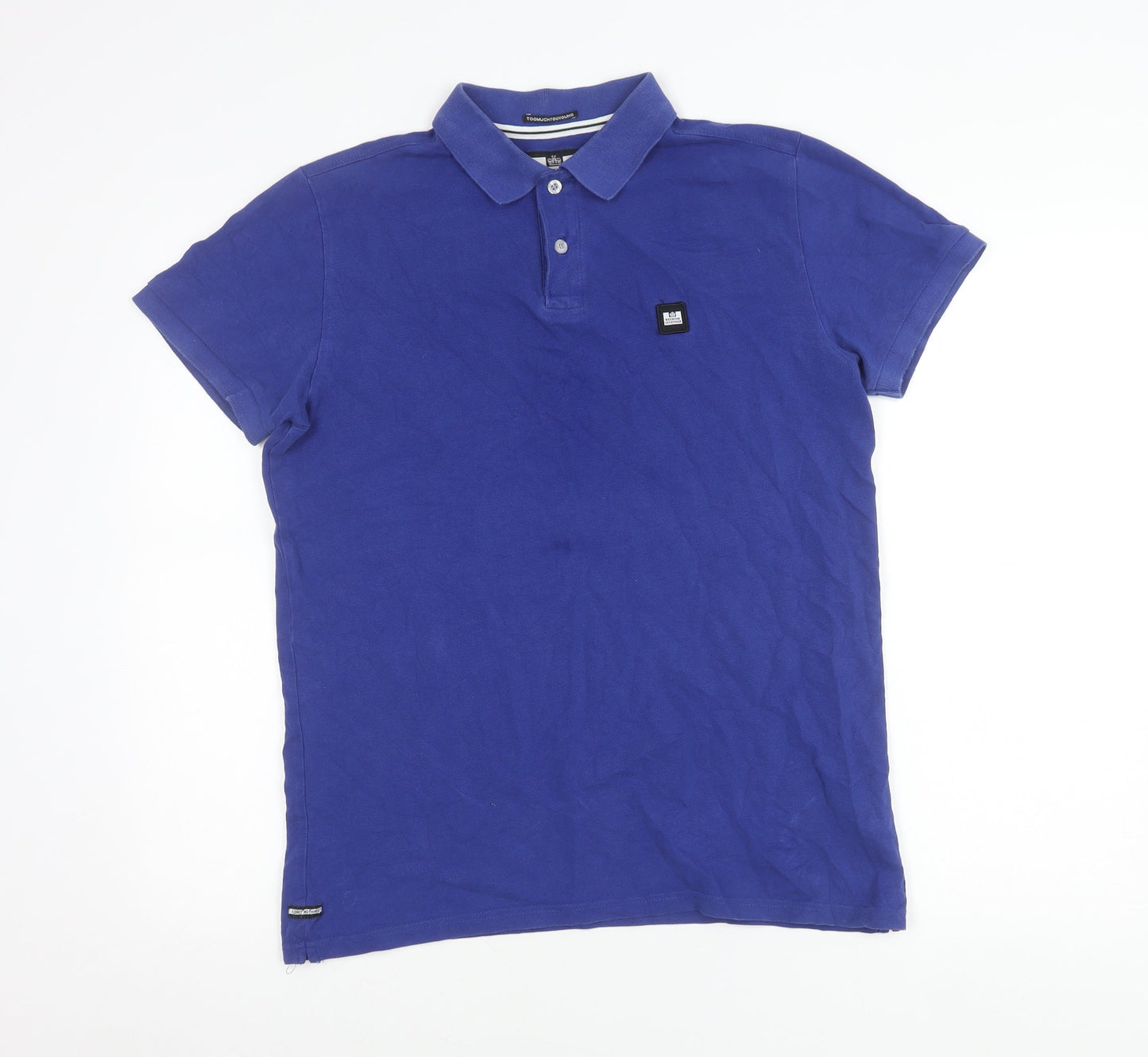 Weekend Offender Men's Blue Cotton Polo Shirt Size M Short Sleeve