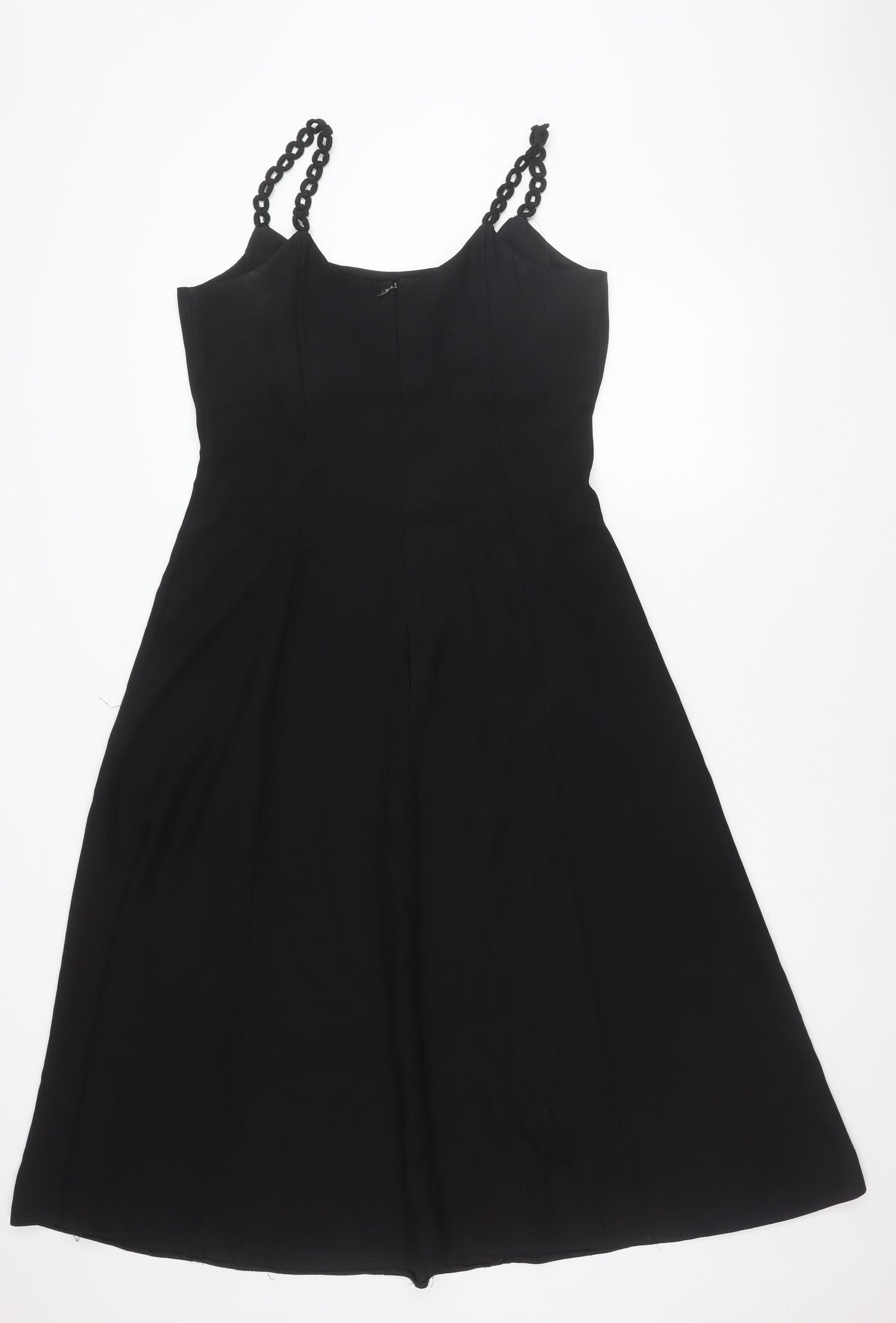 BHS Womens Black Size 14 A-Line Midi Cocktail Dress