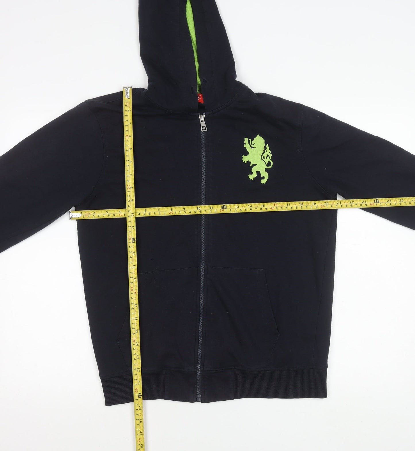 SPUNK Men’s Black Hooded Full Zip Jacket M Cotton Blend