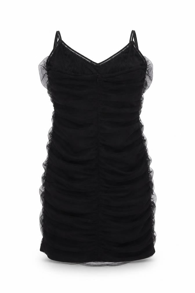 PrettyLittleThing Women’s Black Strapless Bodycon Dress UK 8 Party Ruched
