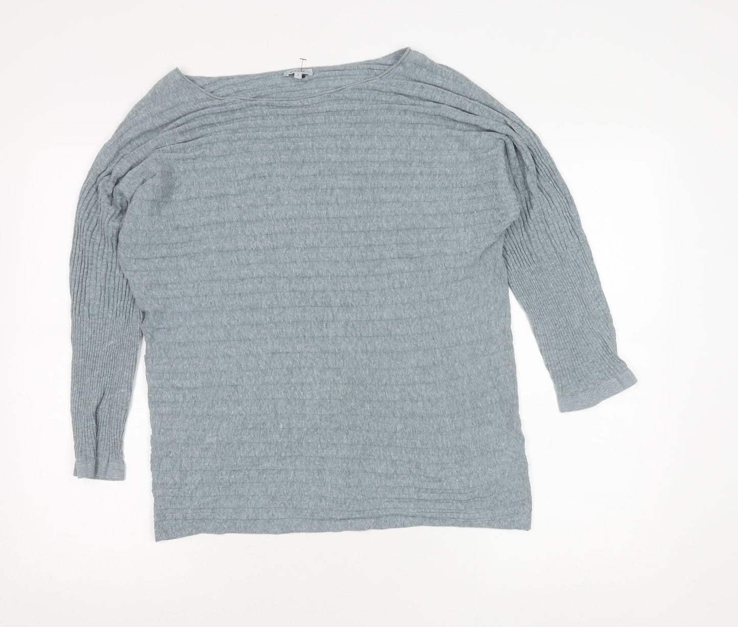Jigsaw Womens Grey Boat Neck Knit Jumper Size S Long Sleeve