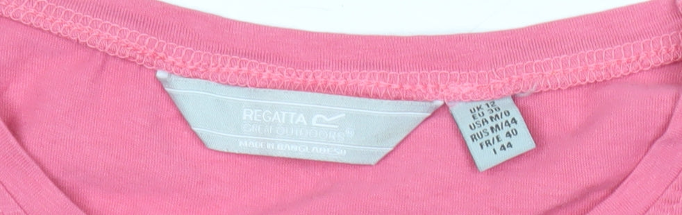 Regatta Womens Pink Cotton Crew Neck Short Sleeve T-Shirt UK 12