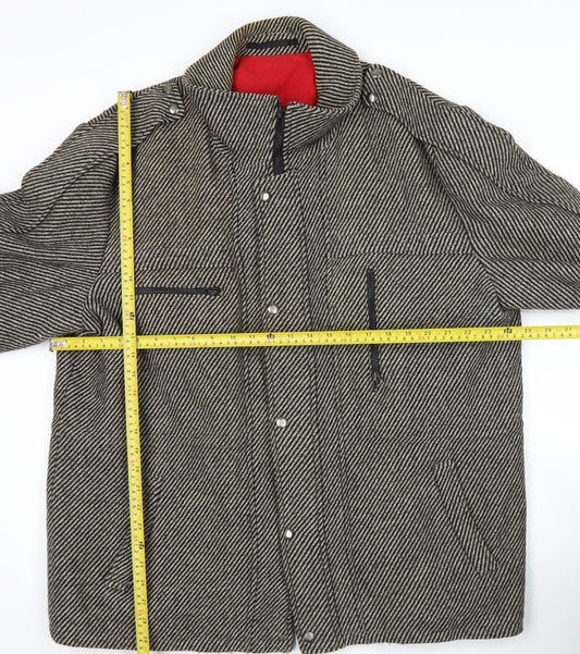 Pecker Court Men's Grey Wool Blend Mid-Length Overcoat Size 46