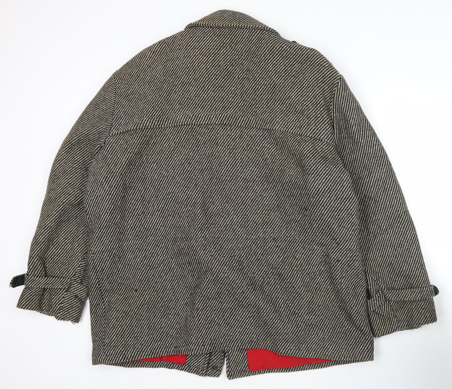 Pecker Court Men's Grey Wool Blend Mid-Length Overcoat Size 46