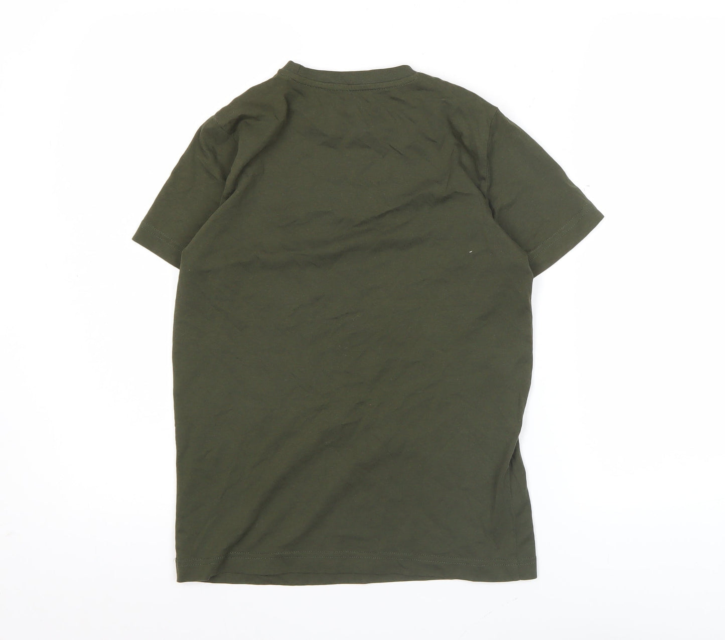 Puma Boys Green Logo T-Shirt 11-12 Years Crew Neck Short Sleeve