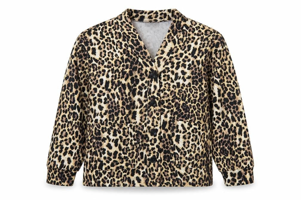 Front view of ASOS DESIGN Women’s Brown Leopard Print Cotton Jacket, size UK 8