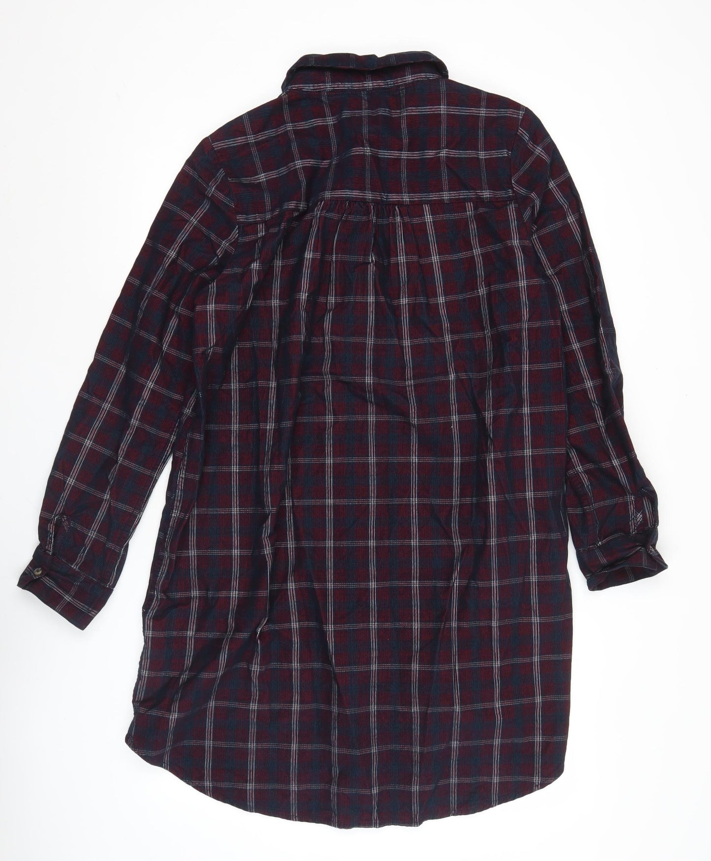 FatFace Womens Shirt Dress UK 14 Multicoloured Checked Cotton Long Sleeve