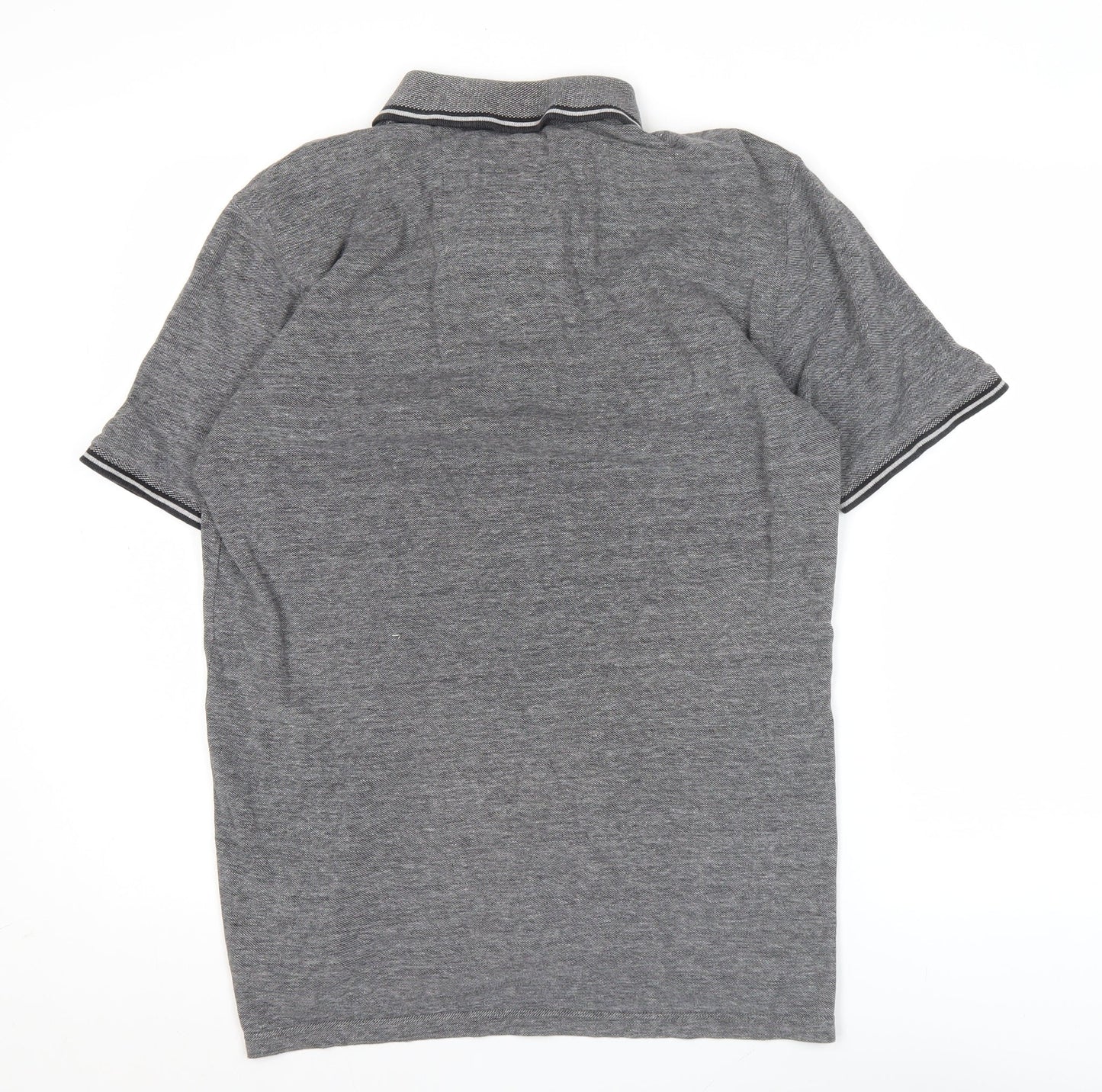Boston Crew Men’s Grey Cotton Polo Shirt Size M Short Sleeve Casual