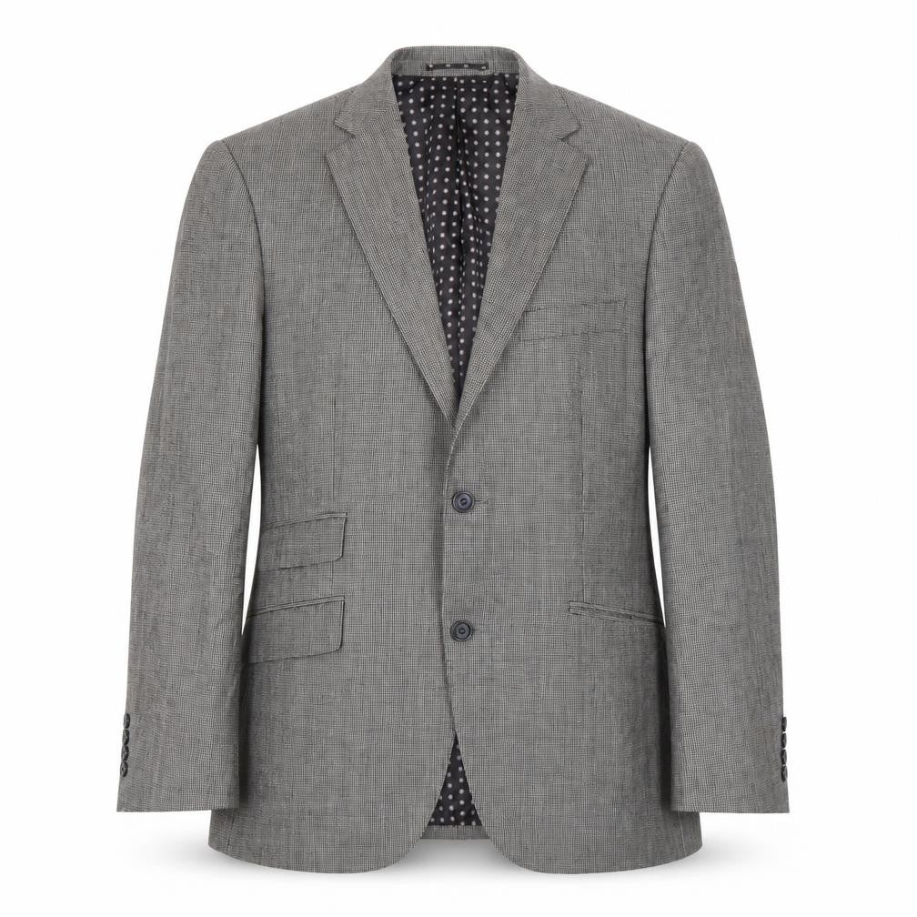 Skopes Men's Grey Check Wool Blazer 40R Slim Fit Jacket