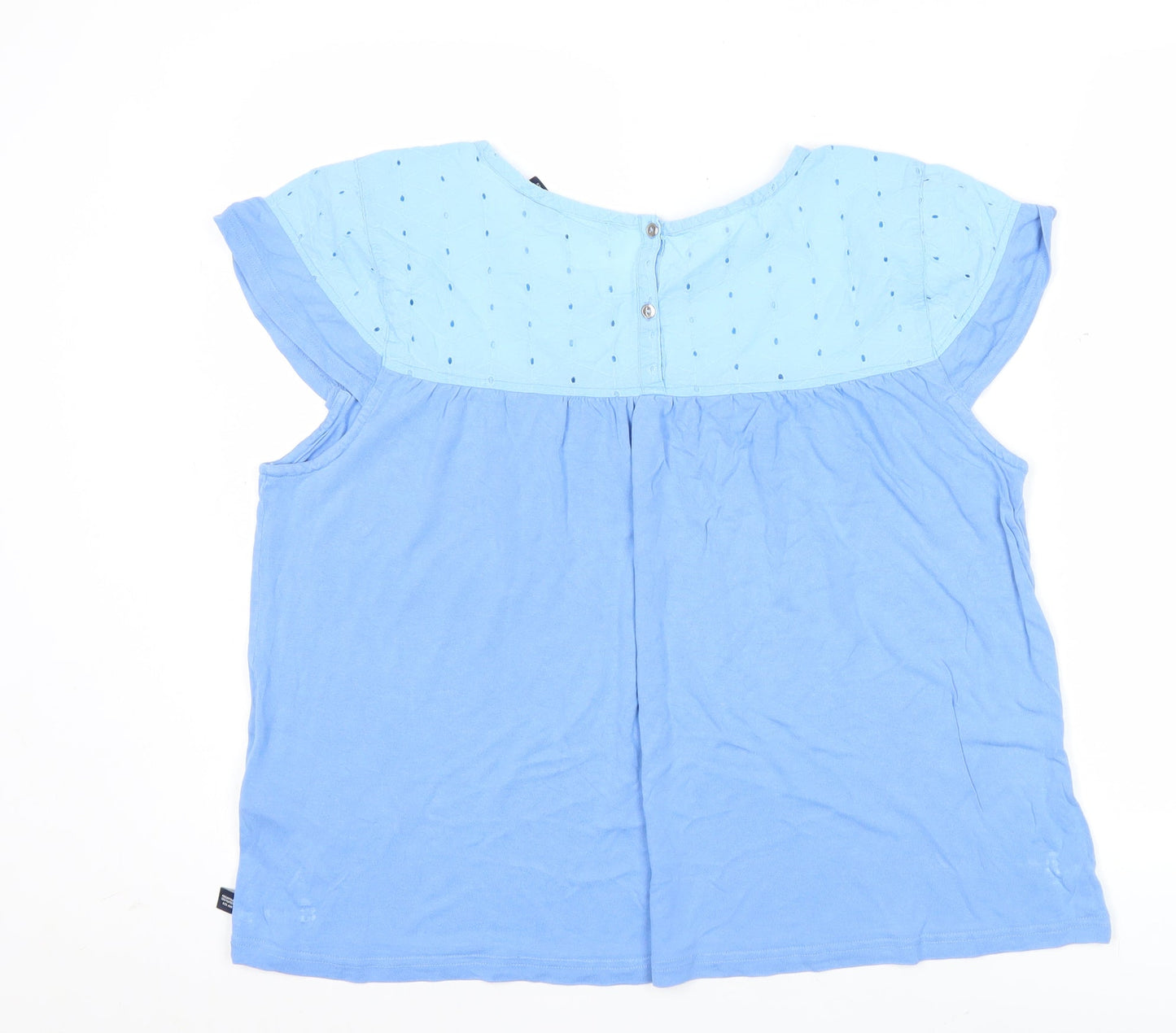 Regatta Womens Blue Cotton Tunic Blouse Size 14 Casual Summer Top