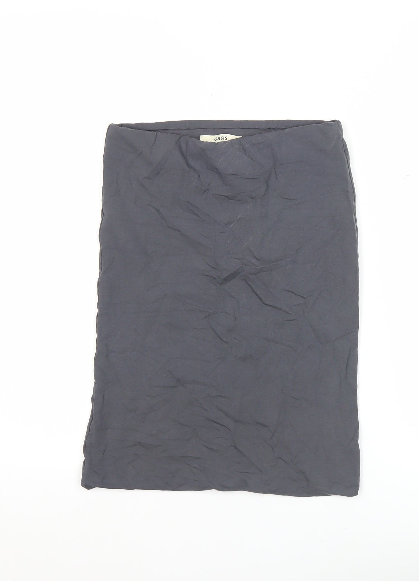 Oasis Women’s Grey Pencil Skirt Size S Stretch Viscose Work Casual