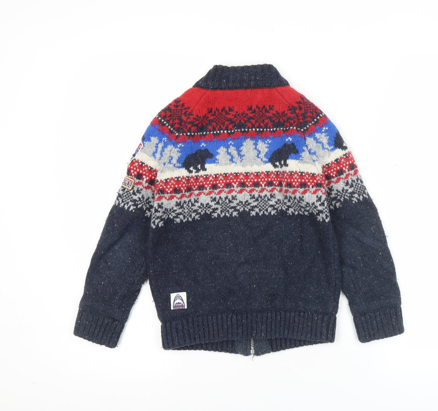 FatFace Boys Multicoloured Fair Isle Full Zip Cardigan Jumper 6-7 Years