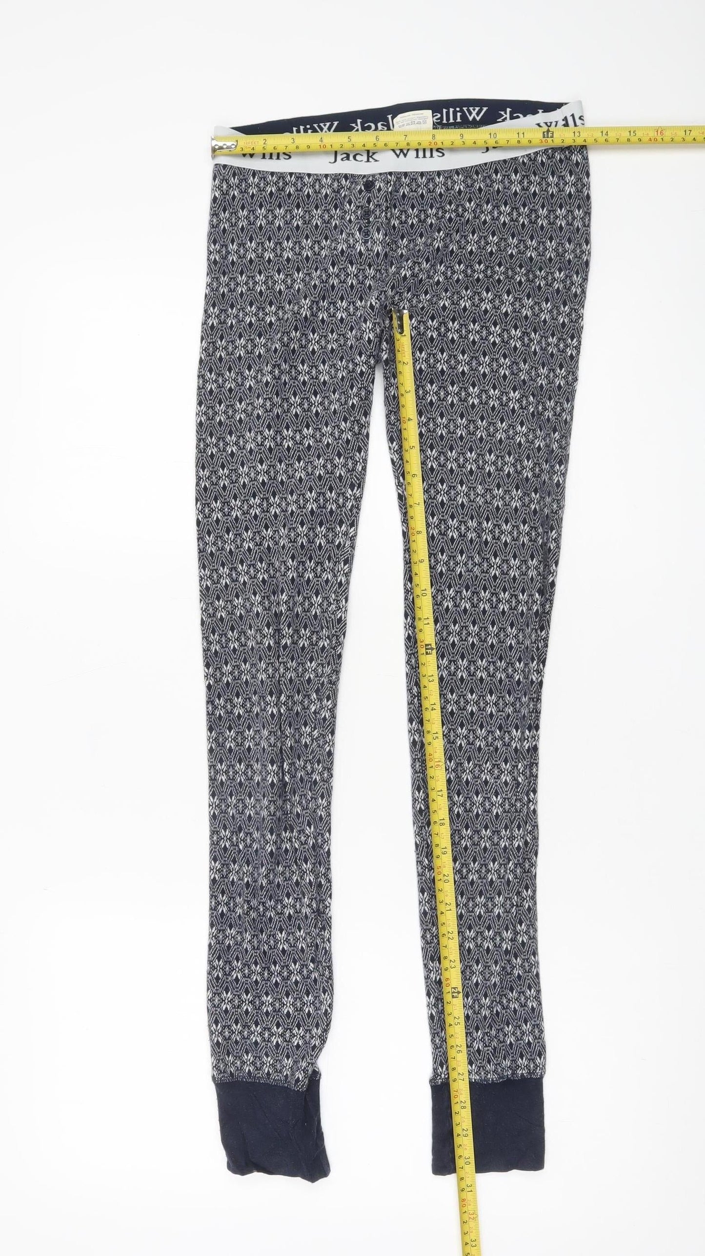 Jack Wills Womens Blue Geometric Pyjama Pants UK 10