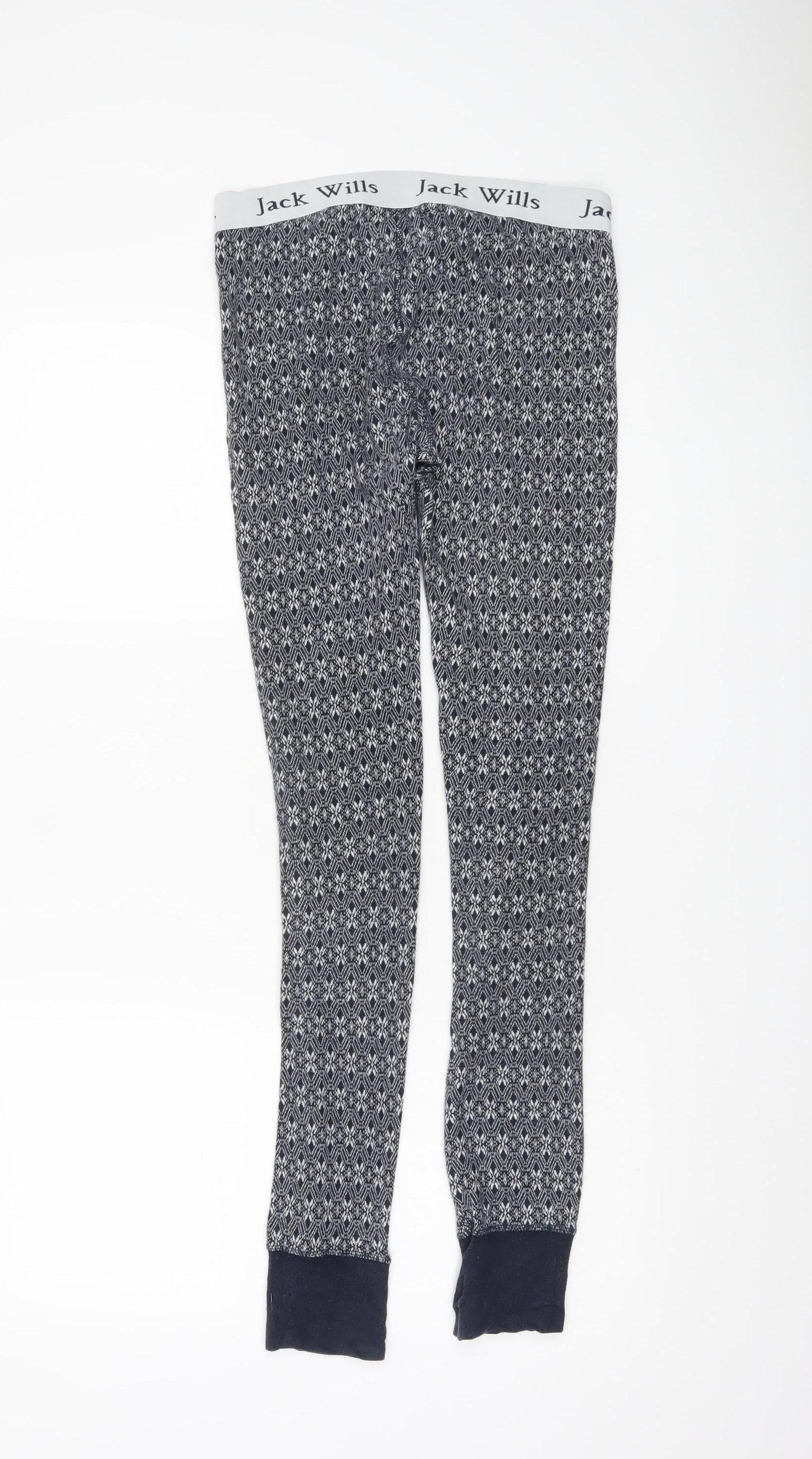 Jack Wills Womens Blue Geometric Pyjama Pants UK 10
