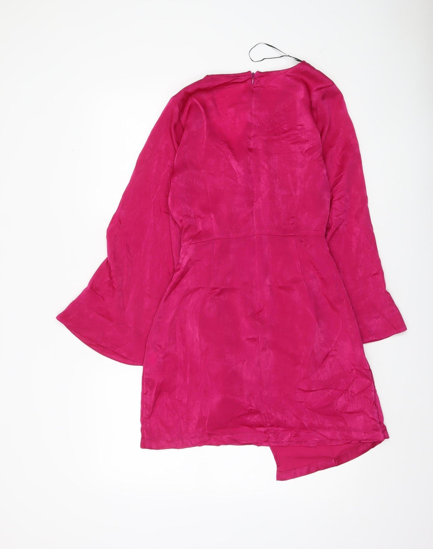 Zara Women Pink XS Wrap Mini Dress Long Sleeve Partywear