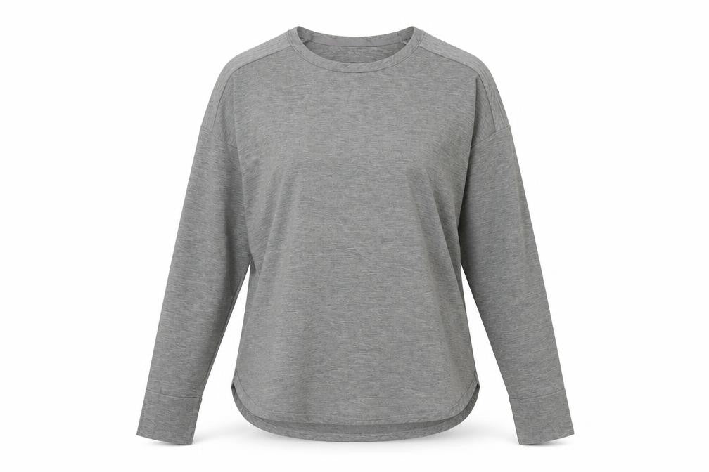 DKNY Women Grey Long Sleeve Basic Jersey T-Shirt Size M
