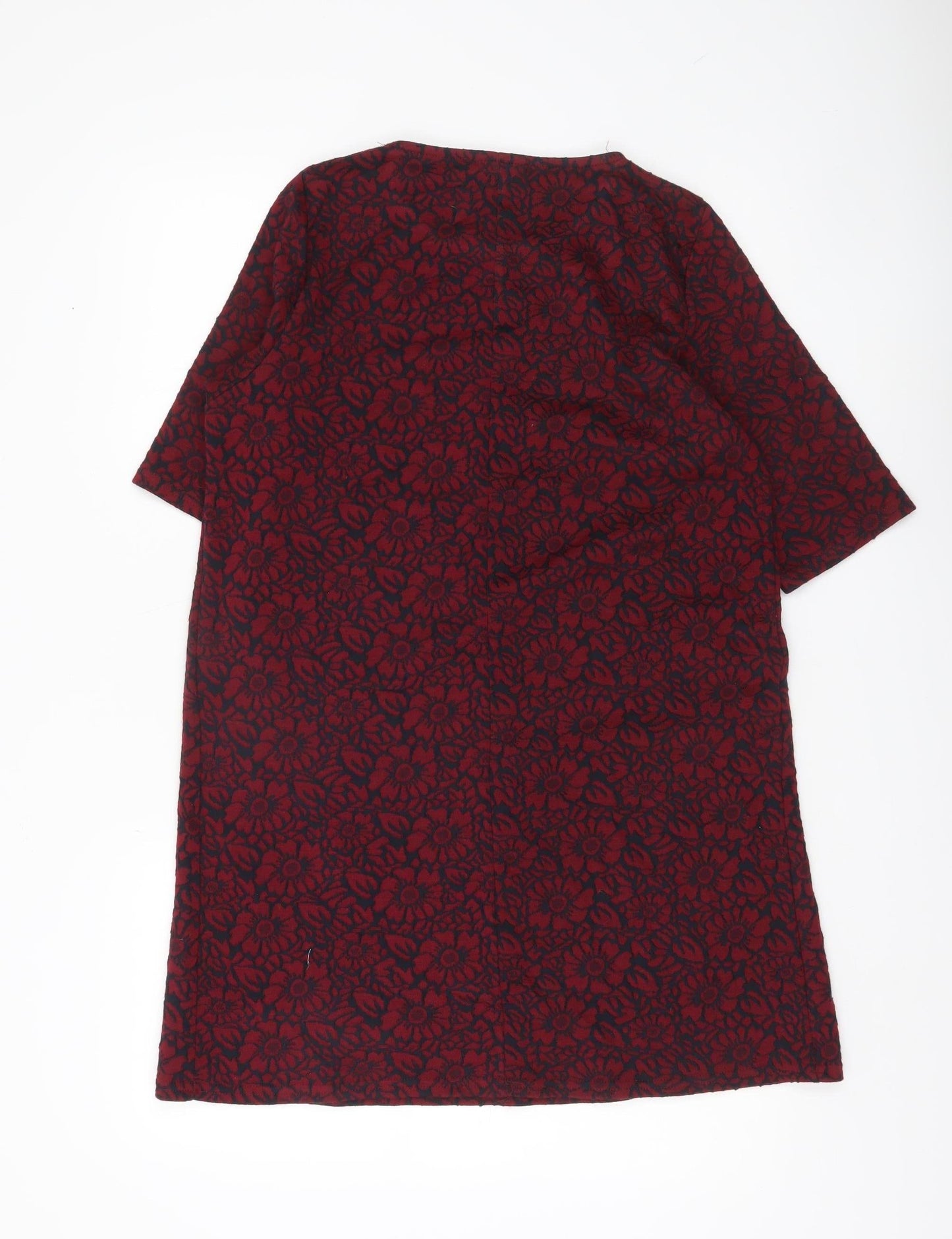 Cooperative Women’s Red Floral Shift Dress M Knee Length Cotton