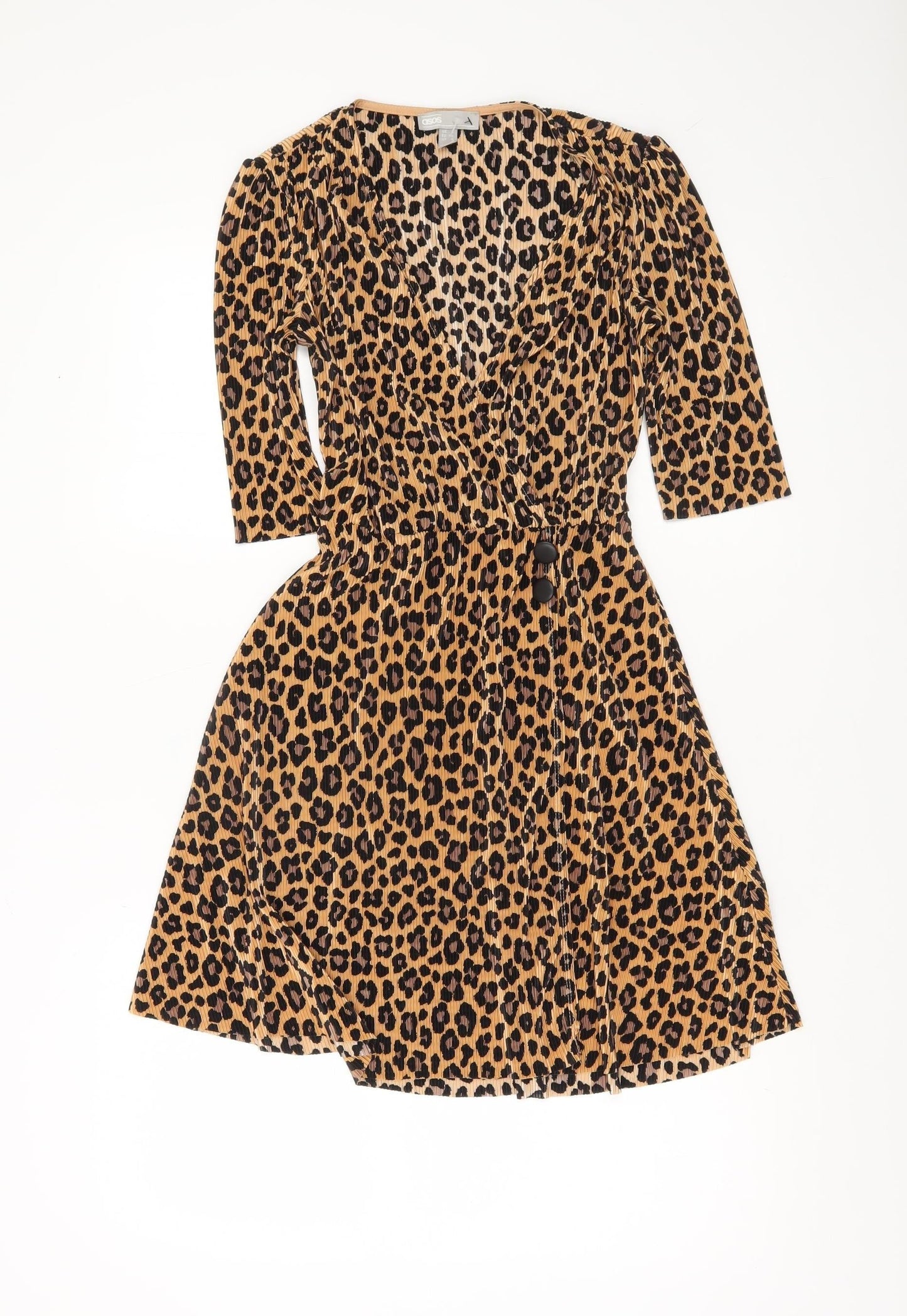 ASOS Women’s Brown Leopard Print Wrap Dress Size 6