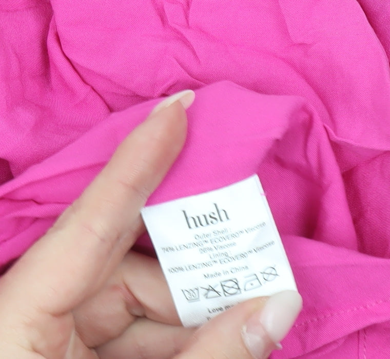 Hush Women’s Pink Size 10 Midi Peasant Skirt Bohemian Viscose