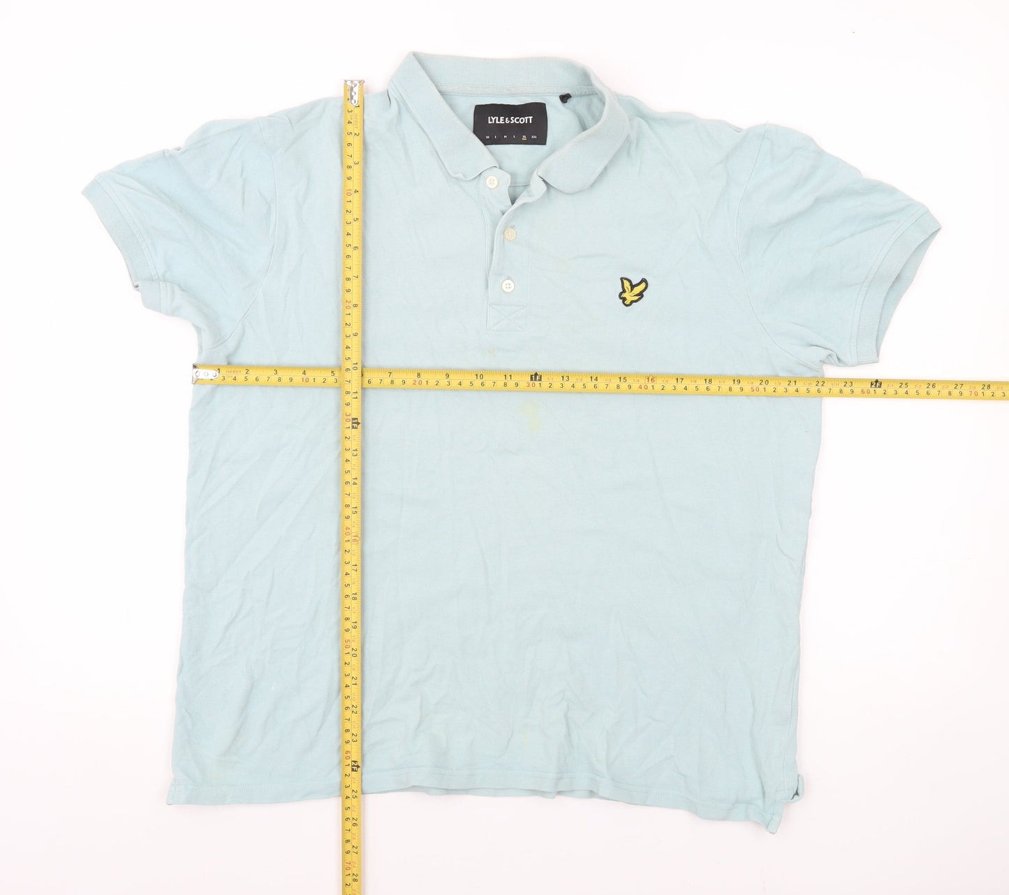 Lyle & Scott Mens Blue Cotton Polo Shirt XL Short Sleeve Classic Fit