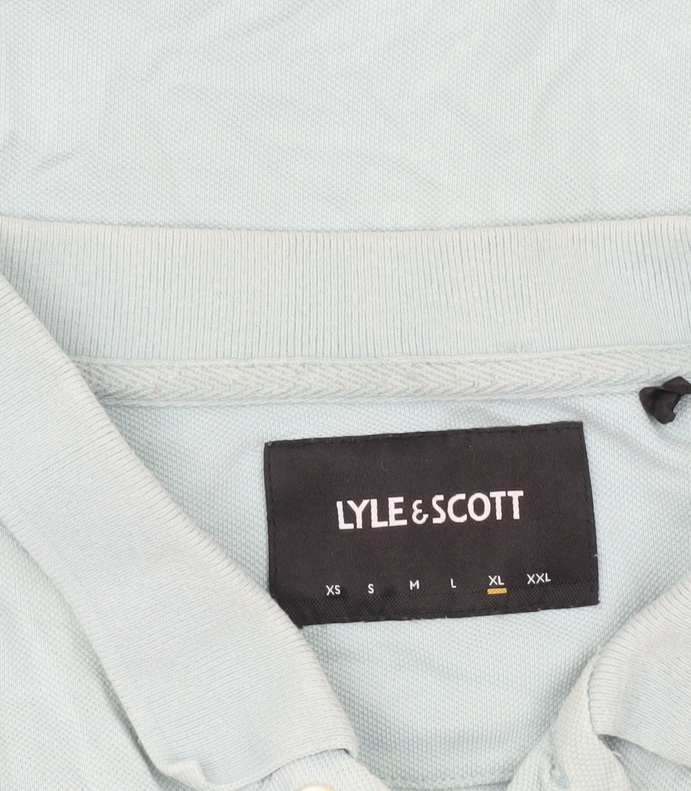 Lyle & Scott Mens Blue Cotton Polo Shirt XL Short Sleeve Classic Fit