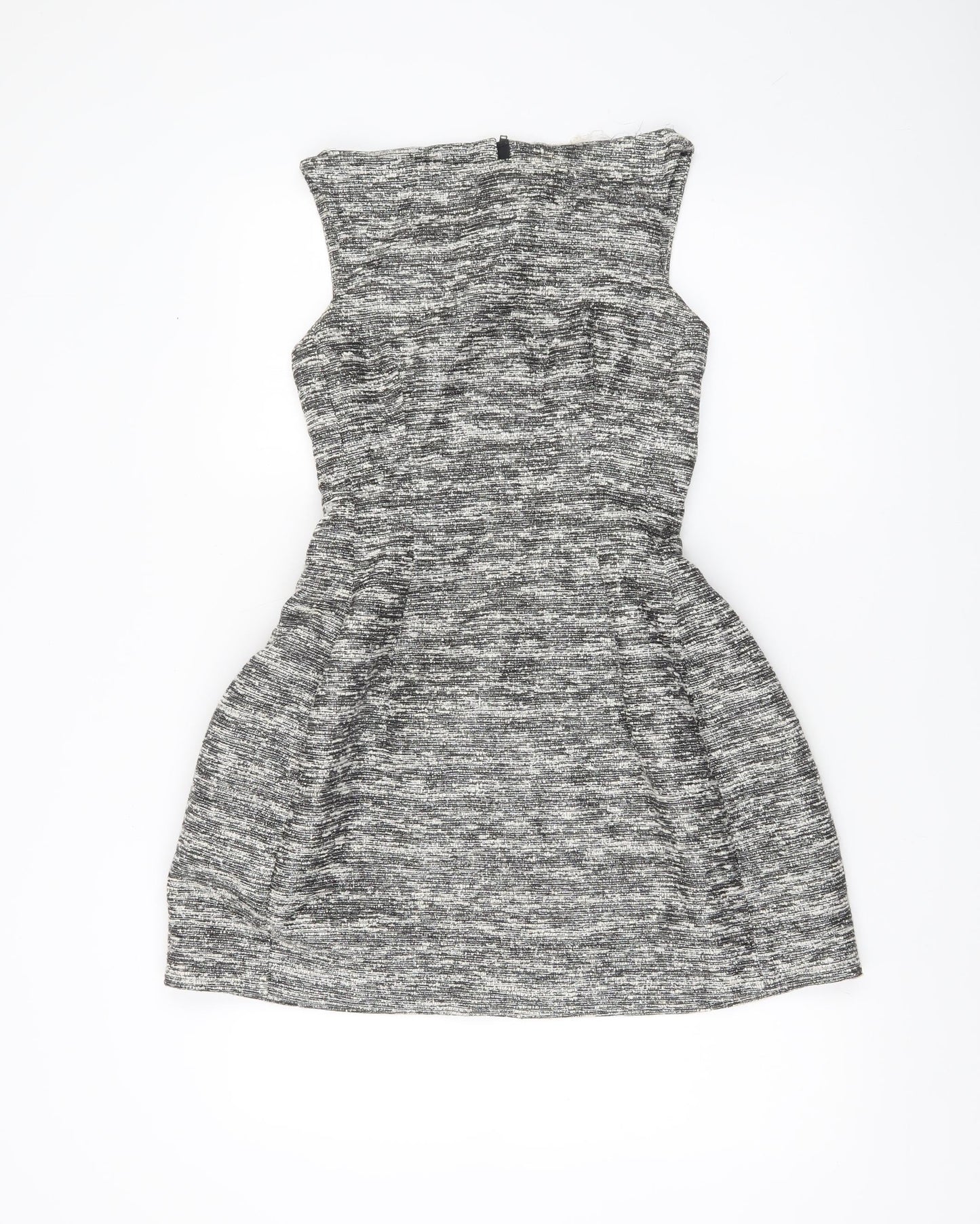 Zara Woman Women’s Grey XS A-Line Sleeveless Tweed Dress
