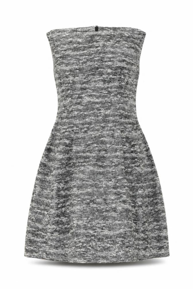 Zara Woman Women’s Grey XS A-Line Sleeveless Tweed Dress