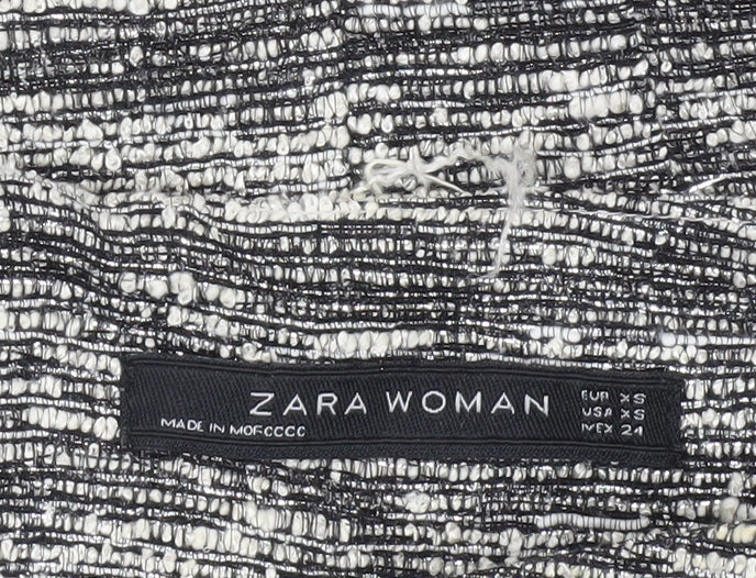 Zara Woman Women’s Grey XS A-Line Sleeveless Tweed Dress