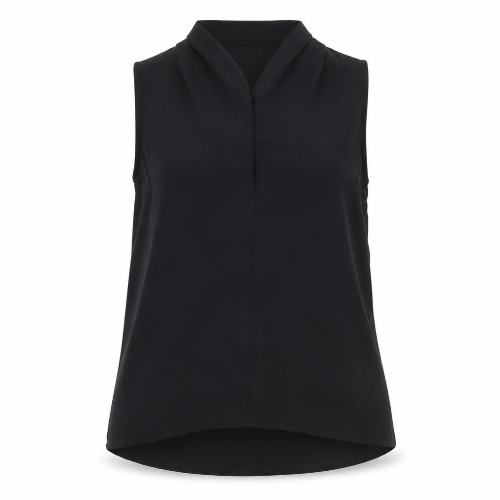 Next Women’s Black Sleeveless Blouse UK 6 V-Neck Polyester