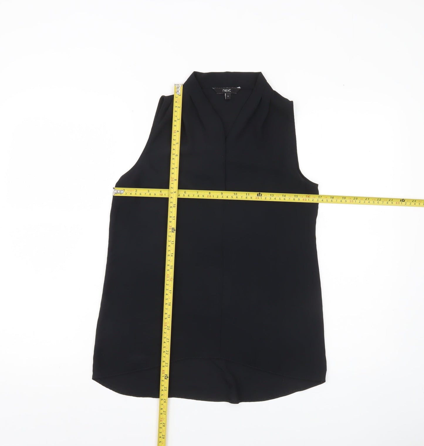 Next Women’s Black Sleeveless Blouse UK 6 V-Neck Polyester