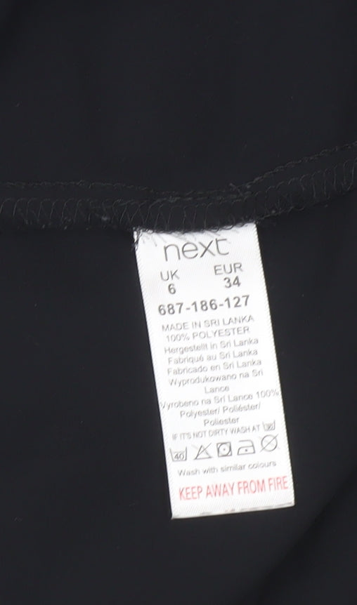 Next Women’s Black Sleeveless Blouse UK 6 V-Neck Polyester