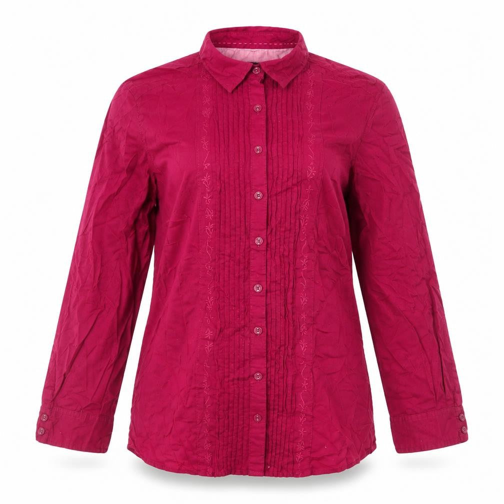 Maine New England Womens Red Size 10 Cotton Button-Up Shirt Blouse