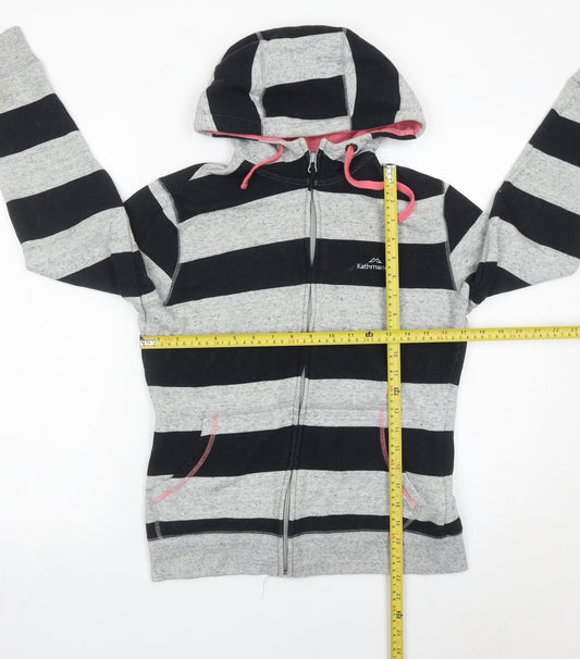 Kathmandu Womens Grey Black Striped Full Zip Hoodie Size 10