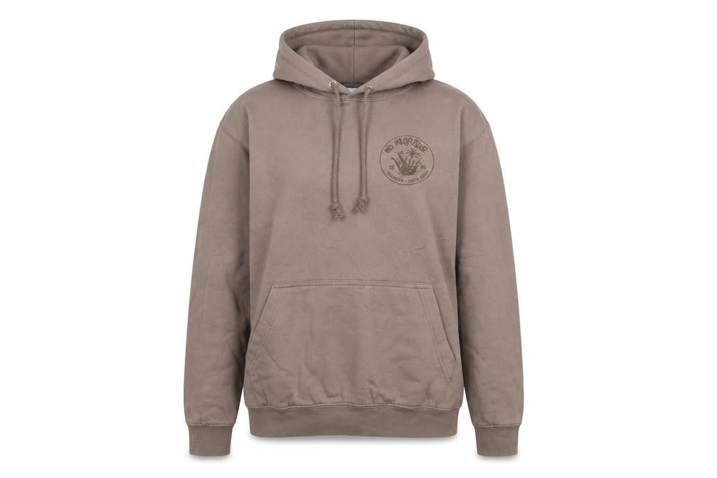 Just Hoods Unisex Brown Pullover Hoodie Small Logo Graphic Casual