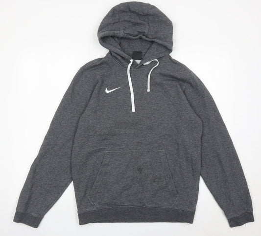 Nike Men’s Grey Pullover Hoodie Small Regular Fit Logo Sportswear