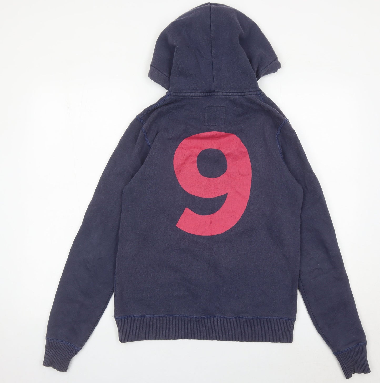 Jack Wills Womens Blue Hoodie UK 10 Pullover Cotton Blend Logo Print