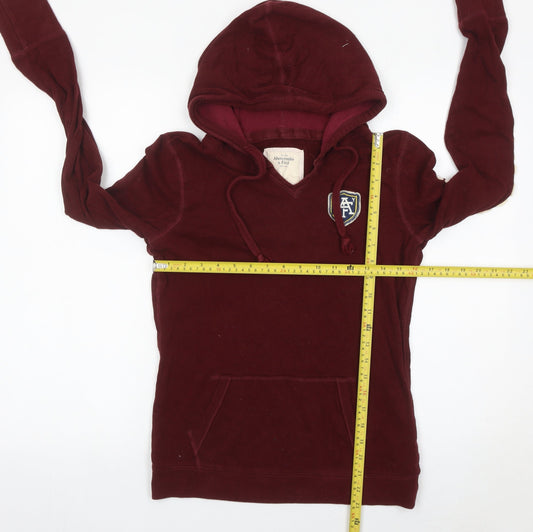 Abercrombie & Fitch Women's Burgundy L Pullover Hoodie Logo Print