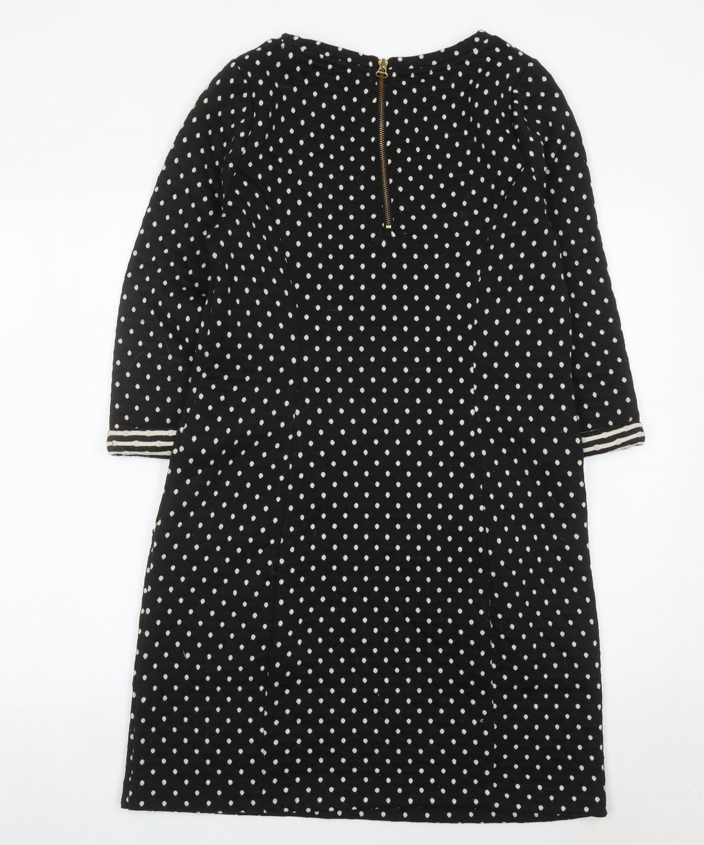 Boden Women’s Black Polka Dot Shift Dress Size 12 Workwear 3/4 Sleeve