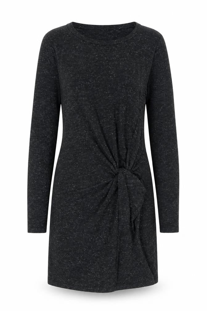 Topshop Women Black Size 8 Bodycon Knot Dress Long Sleeve
