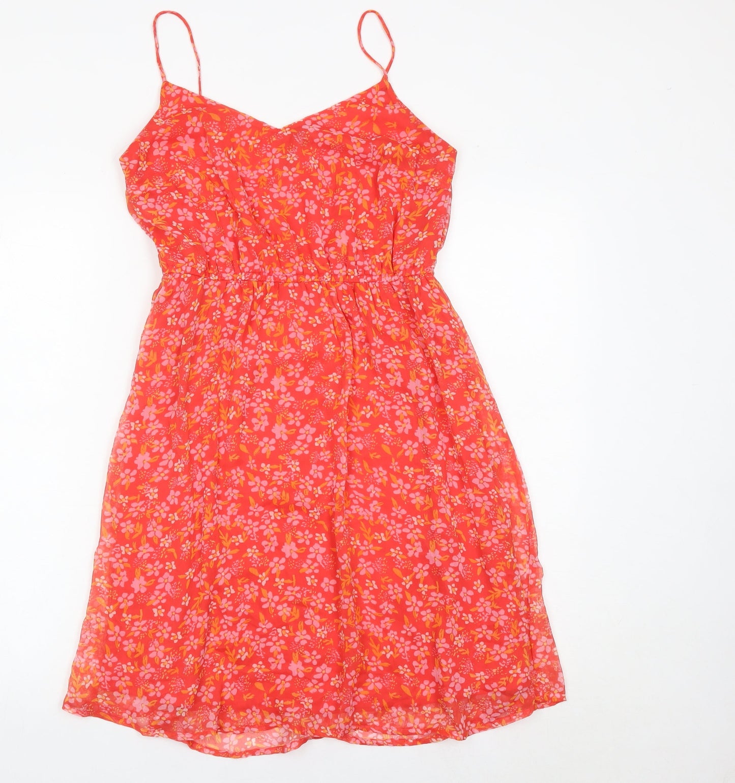 Vero Moda Womens Red Floral Slip Dress XS Sleeveless Knee Length Summer