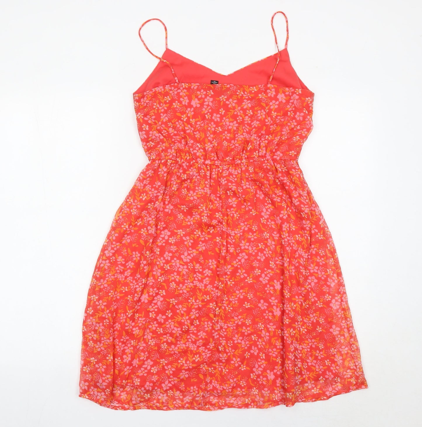 Vero Moda Womens Red Floral Slip Dress XS Sleeveless Knee Length Summer