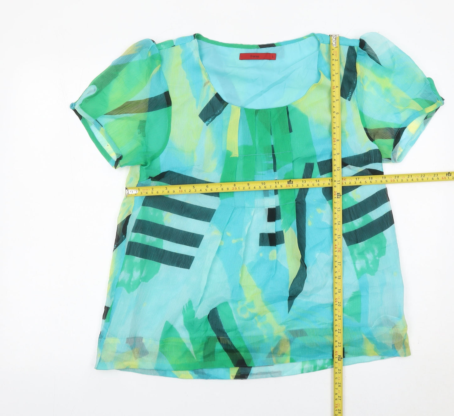 Fransa Women’s Multicoloured Geometric Chiffon Tunic Blouse L