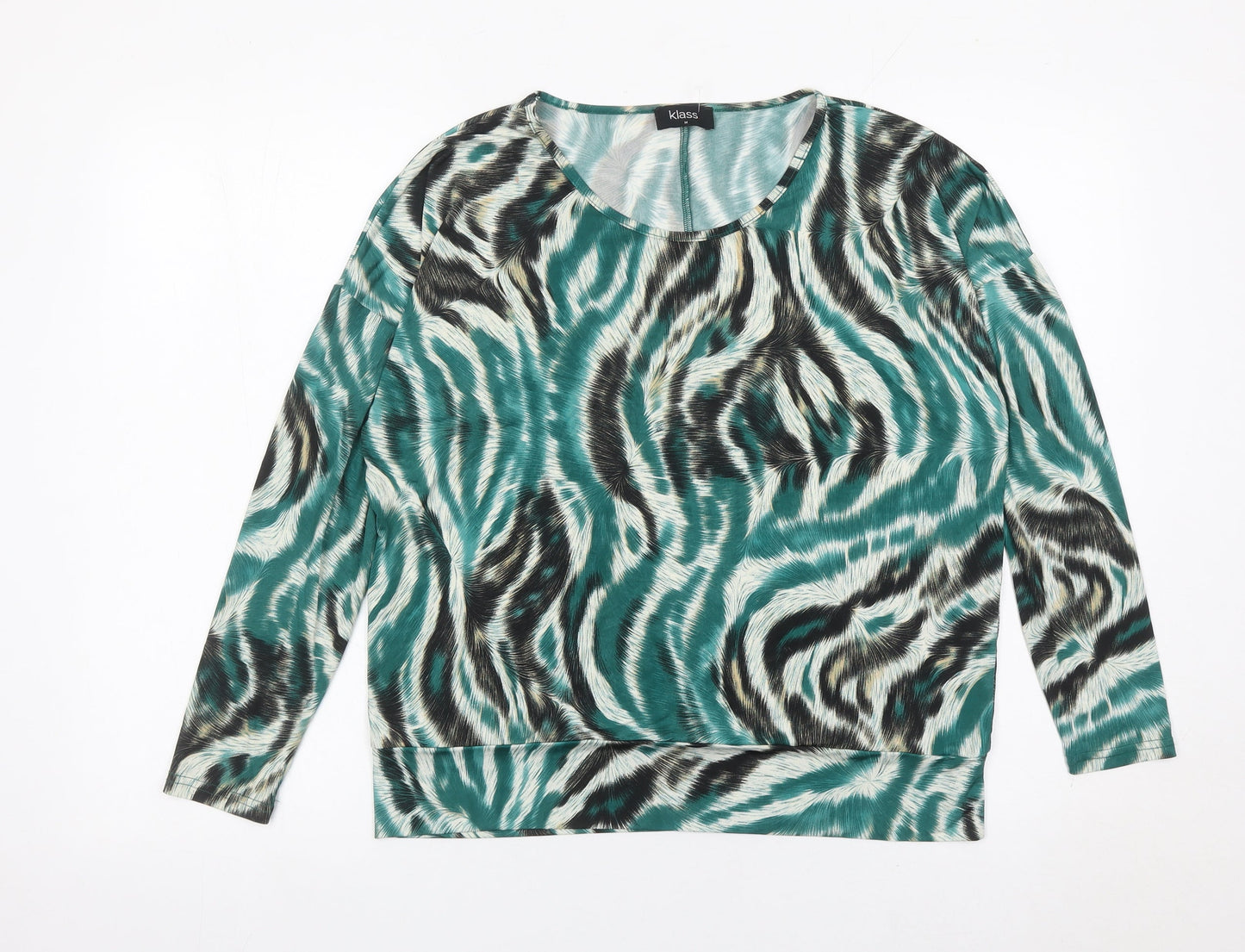 Klass Women’s Multicoloured Animal Print Long Sleeve Tunic Blouse Size M
