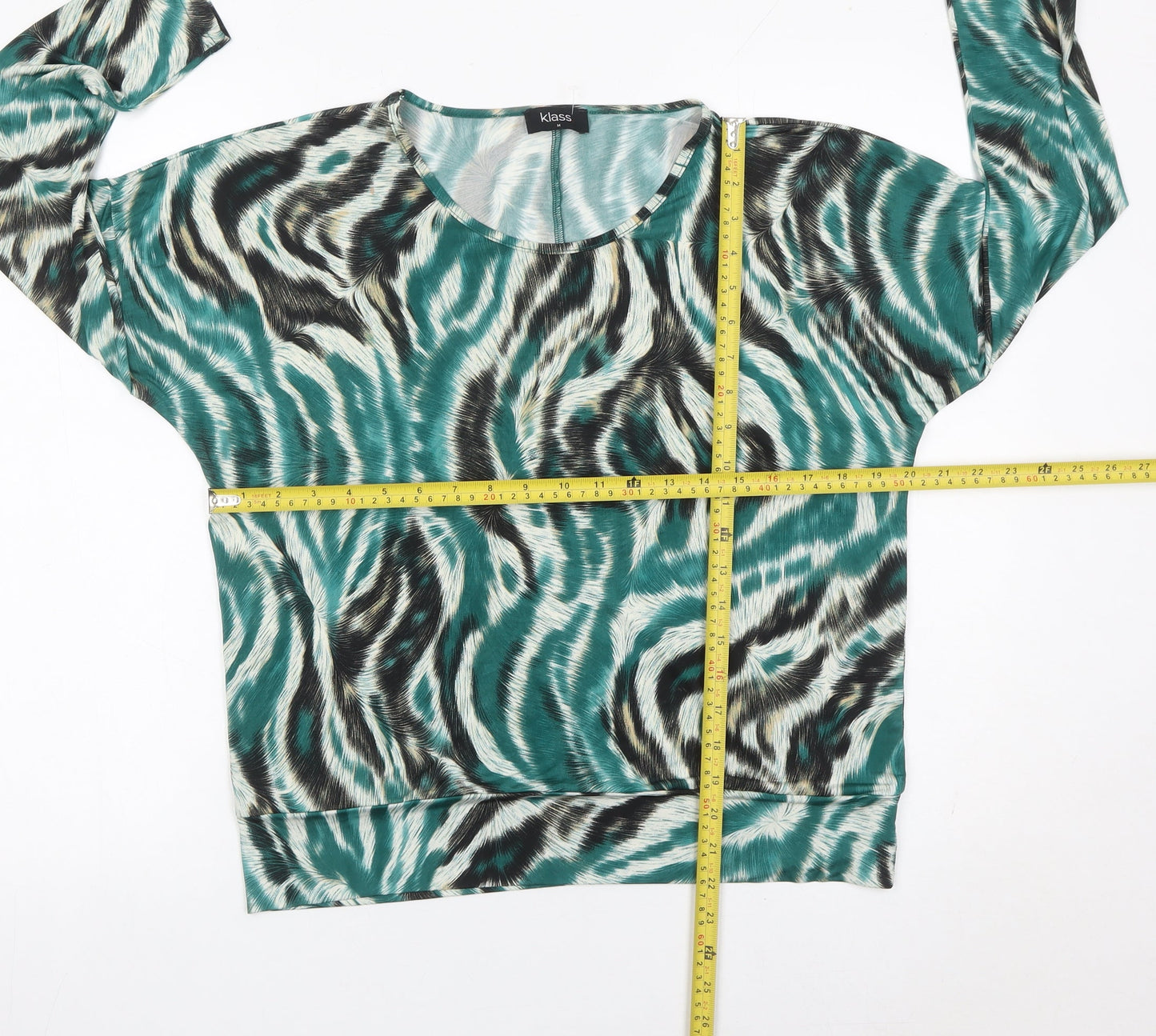 Klass Women’s Multicoloured Animal Print Long Sleeve Tunic Blouse Size M