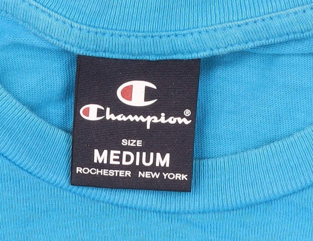 Champion Men’s Blue Medium Crew Neck Graphic Logo T-Shirt
