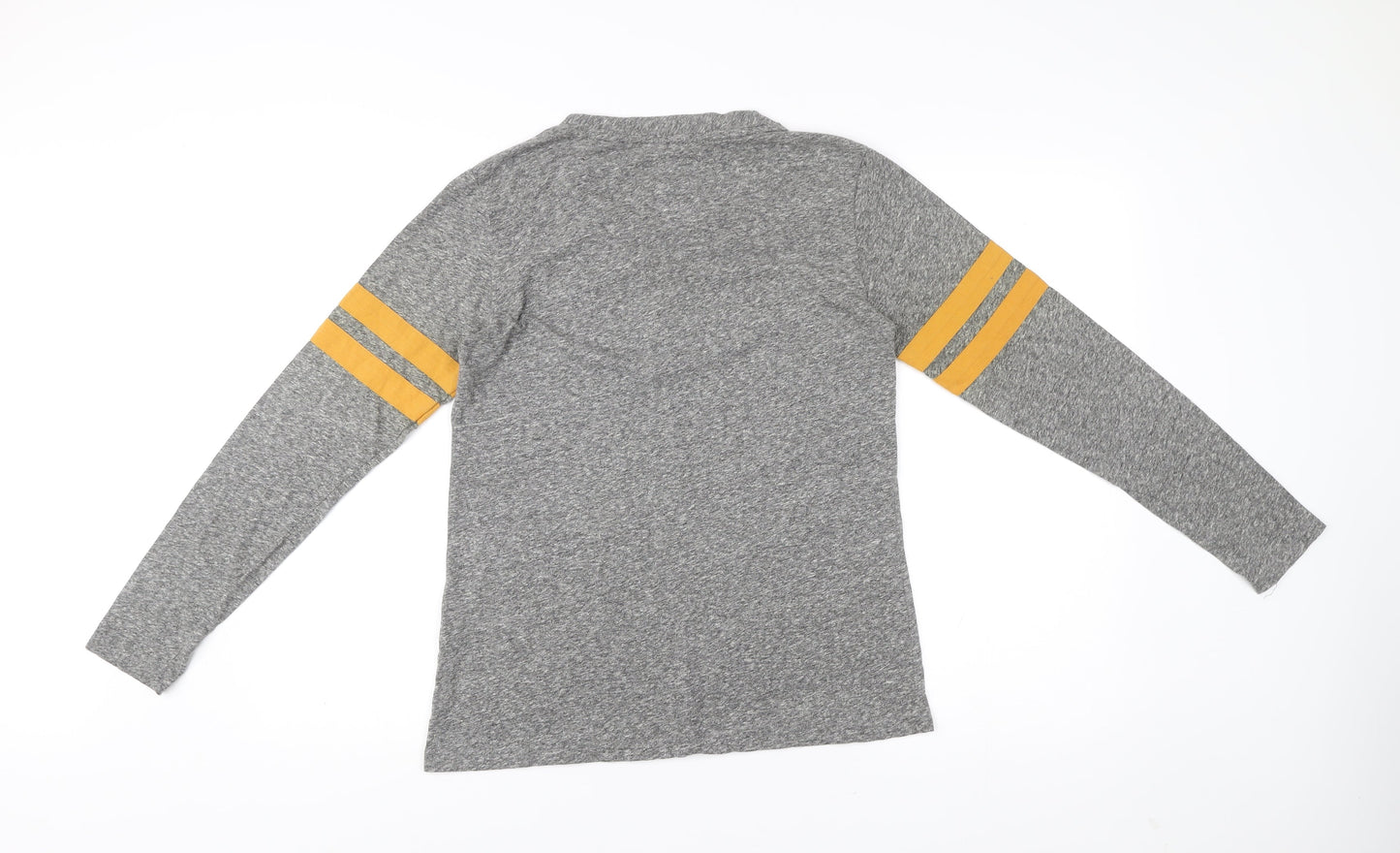 Superdry Womens Grey Long Sleeve Jersey T-Shirt Size 12 V-Neck Athletic