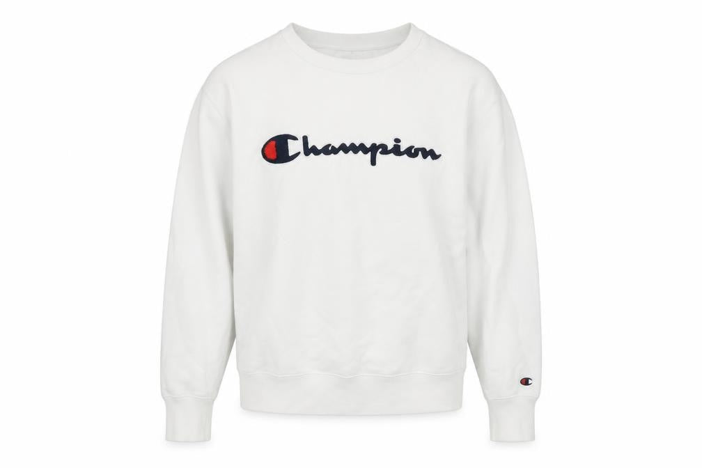 Mens UK S Regular Champion White Pullover Sweatshirt