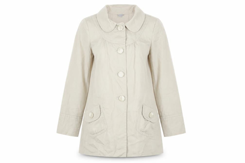 Therapy Womens Beige Cotton Mid-Length Overcoat Size 8